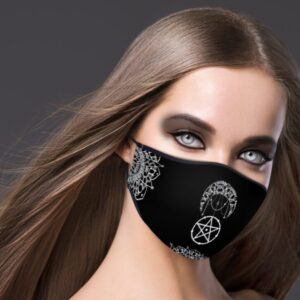 Pentagram and Crescent Moon Face Mask