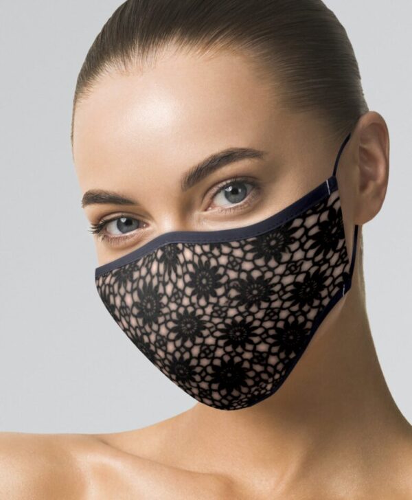 Sexy Nude Face Mask with Black Lace