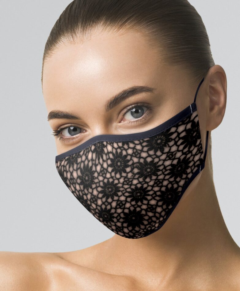 Designer Face Mask Nude With Black Lace Altstyled Breaking