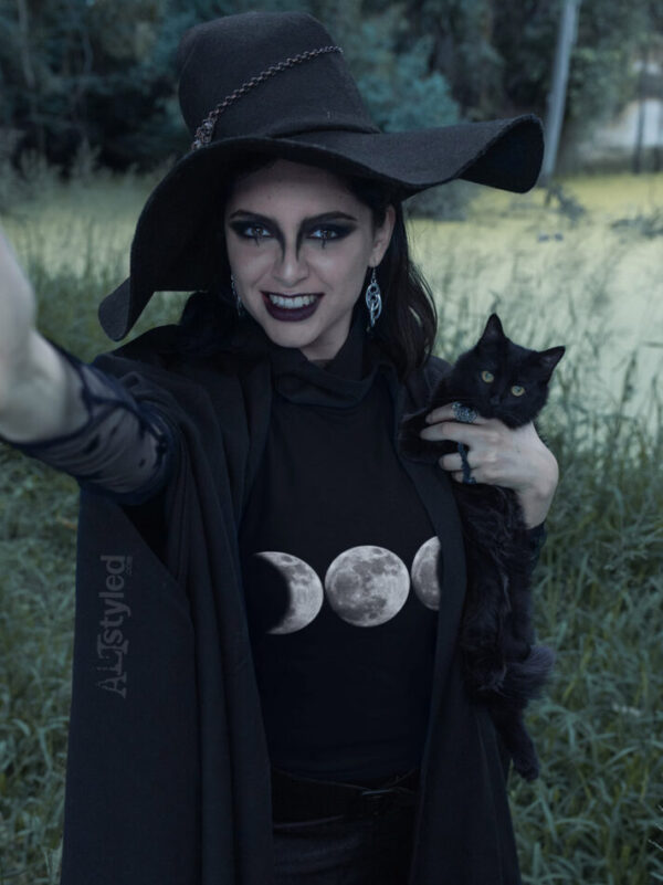witchy t-shirt - moon phases - triple moon goddess
