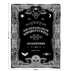 Gothic Decor - Ouija Board Blanket - Gothic Throw - Occult Decor - Skulls - Crescent Moon - Death's Head Hawkmoth - 60"x80"