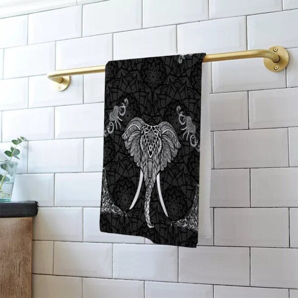 Elephant Decor - Mandala Hand Towel - Gothic Bathroom Decor - Boho Decor - 16" x 24"