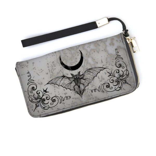 Gothic Wallet - Halloween Wallet - Bat Wallet - Victorian Gothic Purse - Gothic Purse - Zippered Wallet - Halloween Wallet - 7.9" x 4.1"