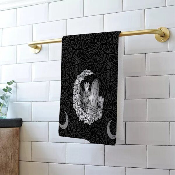 Gothic Home Decor - Witchy Decor - Crescent Moon Decor - Gothic Bathroom - Crystals - Pagan - Spiritual - Wiccan - Hand Towel - 16"x24"