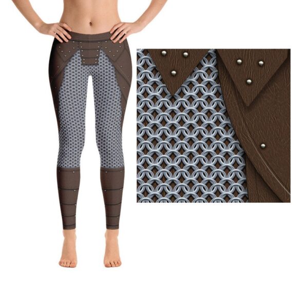Medieval Chainmail and Leather Armor Cosplay Leggings