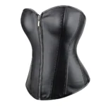 Matte Black Zippered Corset for Women