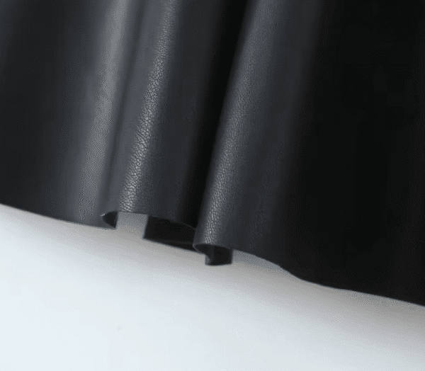 Black Faux Leather Dress with Spaghetti Straps - Image 7