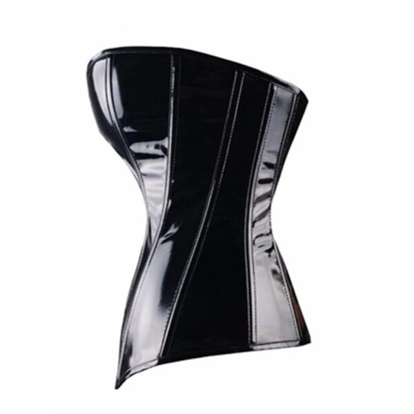 Glossy Black Waist Shaper Corset - Image 3