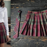 Dark Academia Plaid Skirt Set With Optional Tie and Hair Ribbon
