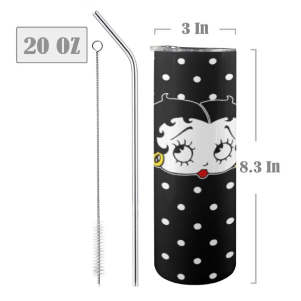 Betty Boop 20oz Tumbler – Insulated with Lid & Straw - Image 2