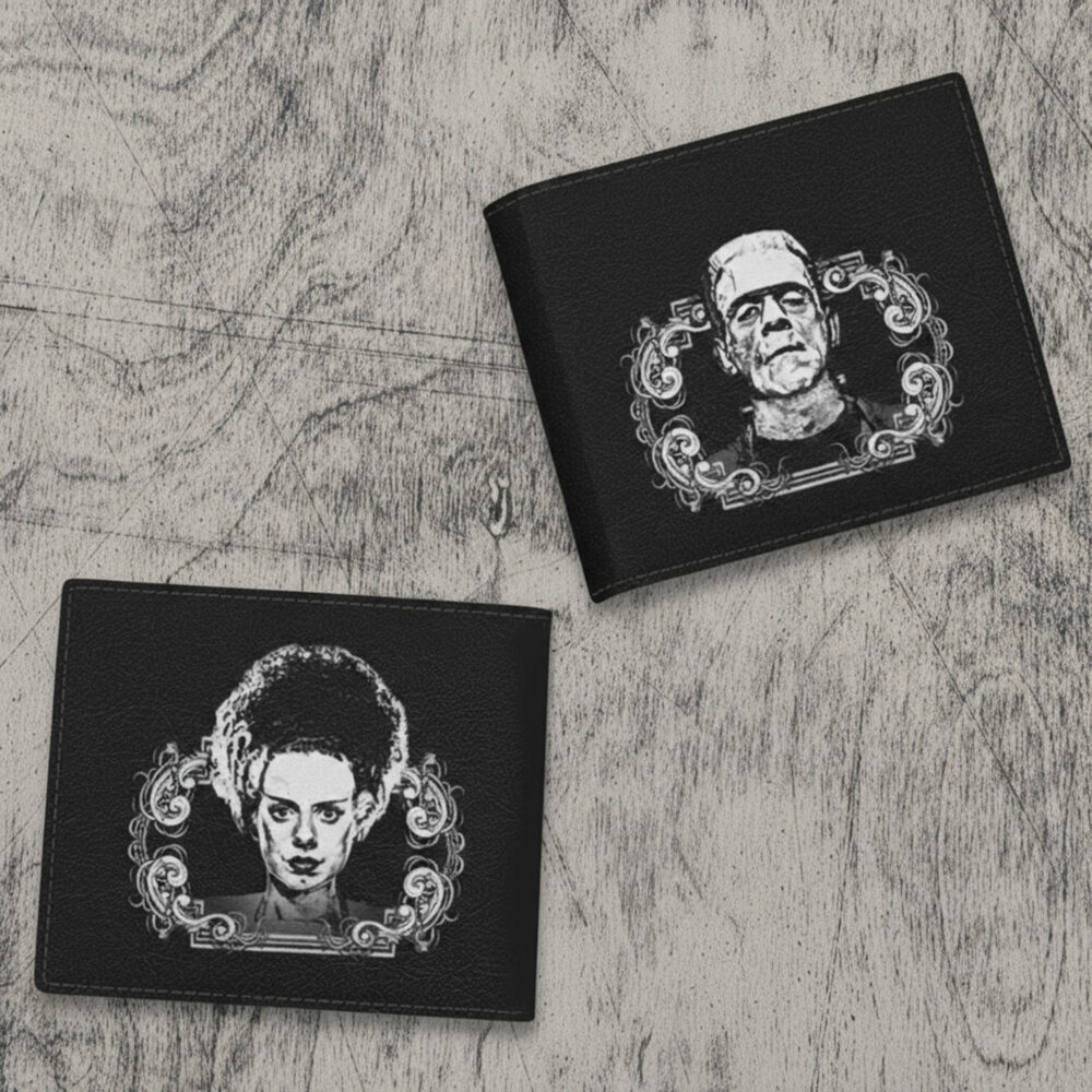 frankenstein and bride of frankenstein bifold wallet