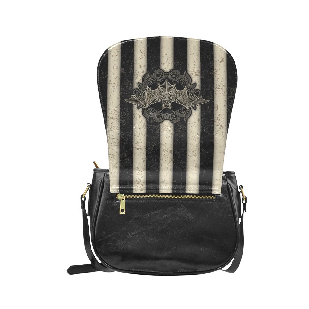 Bat Emblem - Striped Crossbody Shoulder Bag - Image 2