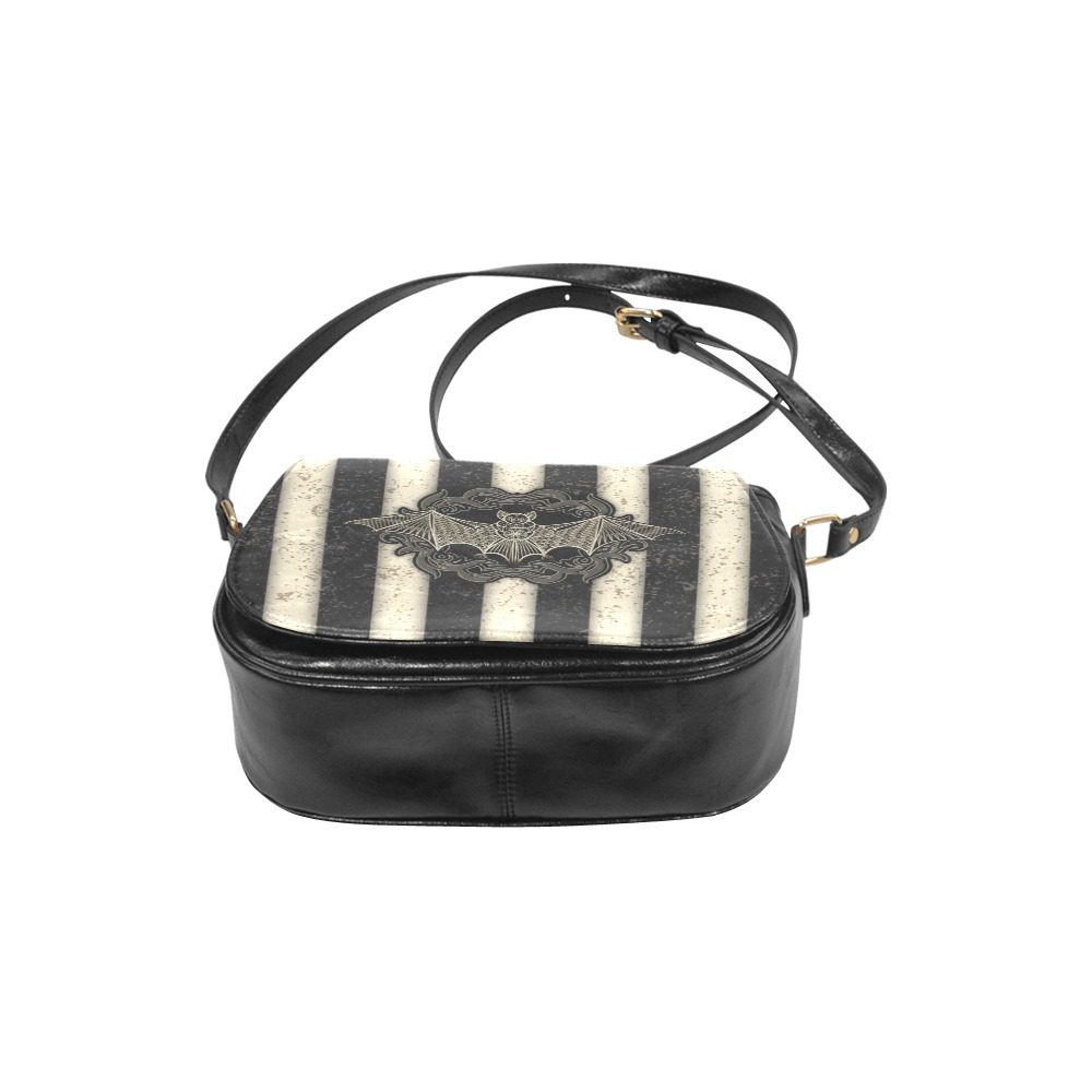 Bat Emblem - Striped Crossbody Shoulder Bag - Image 5