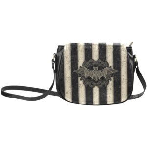 Bat emblem crossbody shoulder bag